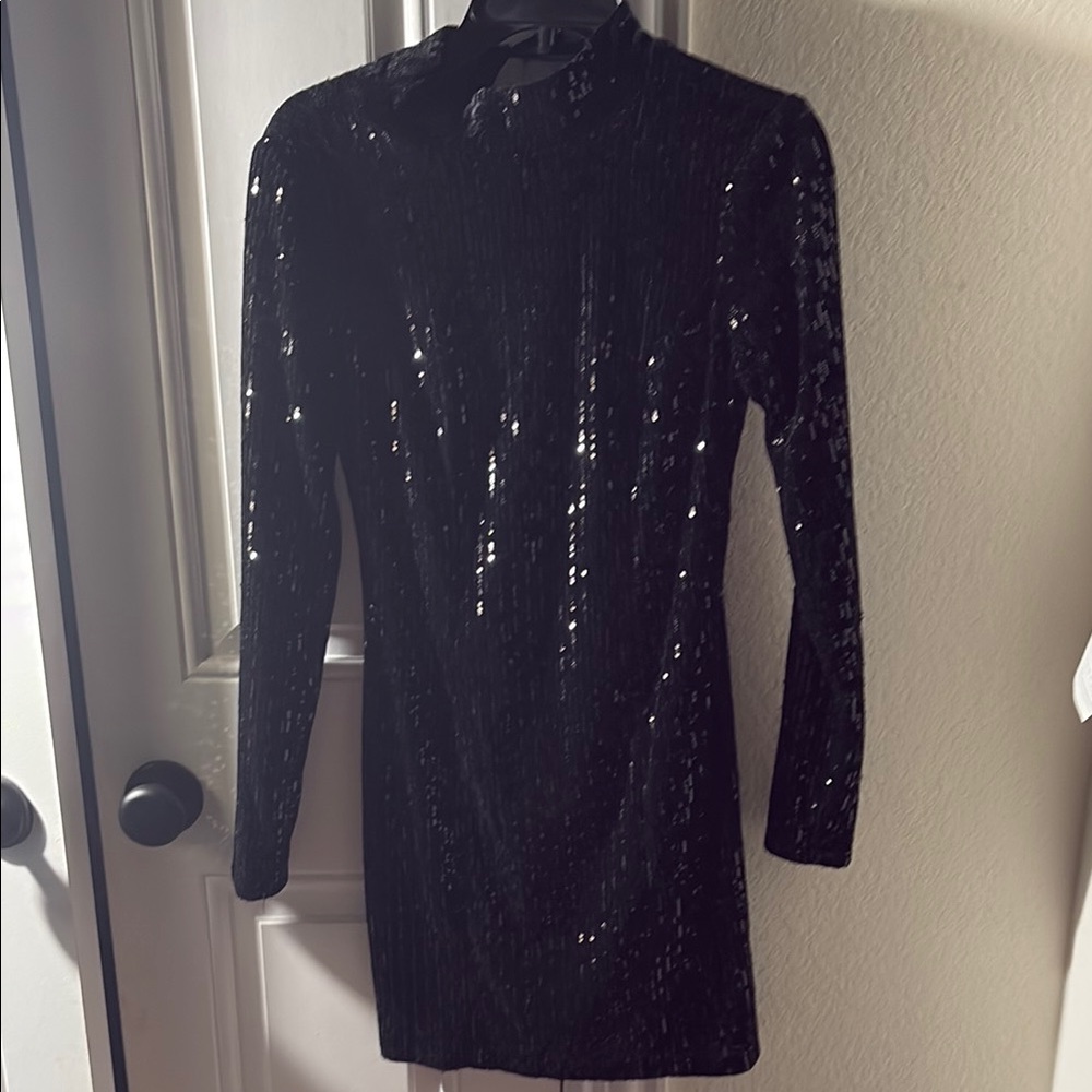 Elegant Black Sequin Dress